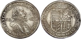 Holy Roman Empire Reichstaler 1615
Dav# 3321; Archduke Maximilian III (1612-1618). Hall. Obv: MAXIMILIANVS D G ARCH AV DVX BVRG STIR CARINT. Rev: ET ...