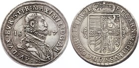 Holy Roman Empire Reichstaler 1617
Dav# 3323; Archduke Maximilian III (1612-1618). Hall. Obv: MAXIMIL D G AR AV DVX BVR STIR. Rev: ET CARN MAG PRVSS ...