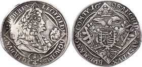 Hungary 1/4 Thaler 1698 KB
KM# 228; Silver; Leopold I; 1657-1705