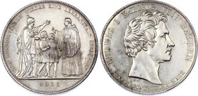 German States Bavaria Thaler 1835
KM# 782; Silver; Ludwig I; School given to Benedictine Order; aUNC/UNC