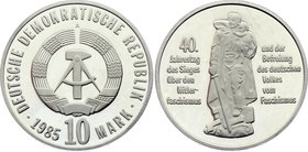 German Democratic Republic 10 Mark 1985 A Proof DDR
KM# 106; Liberation from Fascism; Copper-nickel-zinc. Mintage - 40000 Only!