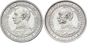 Denmark 2 Kroner 1906
KM# 803; Silver; Death of Christian IX and accession of Frederik VIII; UNC with hairlines