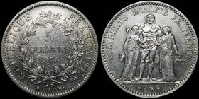 France 5 Francs 1876 A
KM# 820.1; Silver 25.00g; XF