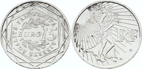 France 15 Euro 2008
KM# 1535; Silver; La Semeuse; UNC