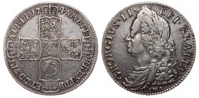 Great Britain 1/2 Сrown 1746 Lima
KM# 584.3; Silver 14.97g 28mm; Nice Patina; Struck from Spanish Silver Seized at Lima, Peru; VF/XF