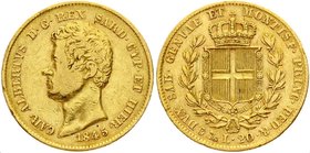 Italy - Sardinia 20 Lire 1845
KM# 131; Gold; VF+