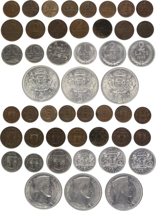 Latvia Lot of 24 Coins 1922 - 1939
Excellent selection of coins of Latvia, both...