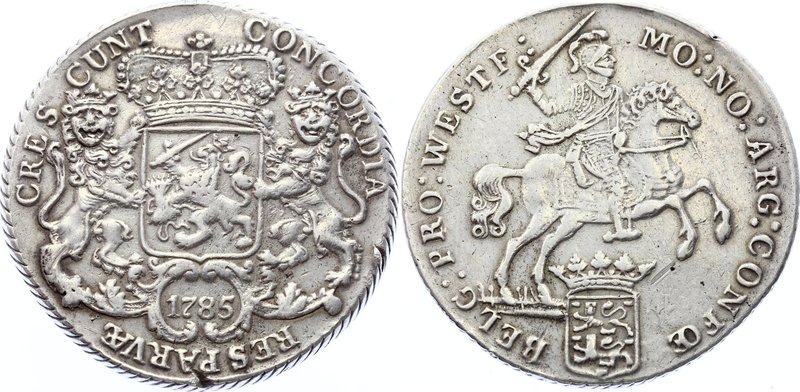 Netherlands Westfriesland Ducaton 1785
KM# 127.3; Silver, XF.