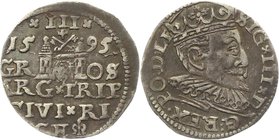 Polish-Lithuanian Commonwealth 3 Groschen Trojak 1595 Riga
Iger# R.95.1.g R; Silver 2,24g.
