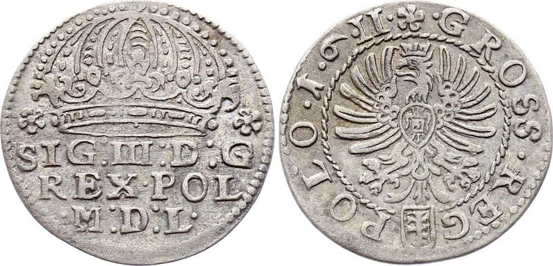 Polish-Lithuanian Commonwealth 1 Gross 1611 Krakow
Kopicki# 798; Sigismund III ...