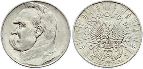 Poland 5 Zlotych 1934 S
Y# 25; Silver; Józef Piłsudski - Shooter eagle; AUNC.