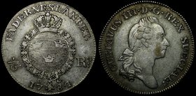 Sweden 1/6 Riksdaler 1784 OL
KM# 524; Silver 6.05g; Mintage 388.000; VF/XF