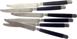 France Lot of 6 Knives
Languedoco; Bezel Trim - Silver and Wood; 159g