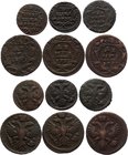 Russia Lot of 6 Coins 1731-1737
3 Polushki & 3 Dengi