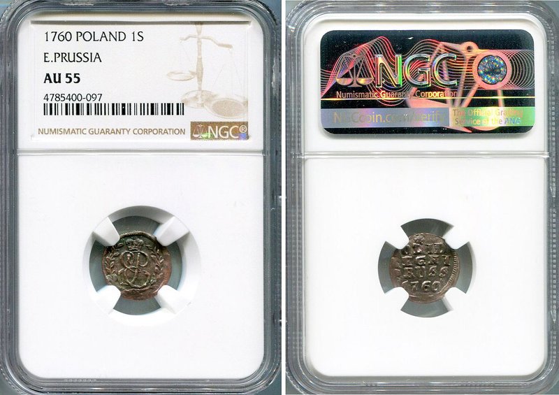 Russia - Poland 1 Solid 1760 NGC AU 55 RR
Bit# 794 (R1); Silver; Edge plain
