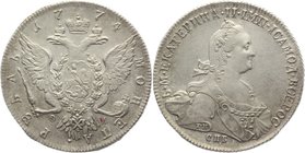 Russia 1 Rouble 1774 СПБ ТИ ФЛ
Bit# 218; 2,5 Rouble Petrov; Silver 22,60g.; Saint-Peterburg Mint