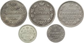 Russia Very Interesting Lot with Rare Coins 1814 - 1905
Silver