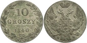 Russia - Poland 10 Groszy 1840 MW
Bit# 1182; 10 Roubles Petrov; Silver 2,84g.; UNC; Mint lustre; Coin from an old collection; Natural patina; Монета ...
