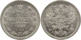 Russia 20 Kopeks 1878 СПБ НФ
Bit# 231; Silver 3,57g; AUNC