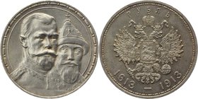 Russia 1 Rouble 1913 BC Romanovs 300th Anniversary
Bit# 336; Silver 20,00g. AUNC.