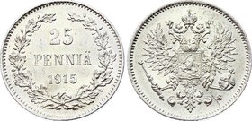 Russia - Finland 25 Pennia 1915 S
Bit# 420; Silver 1.26g; UNC