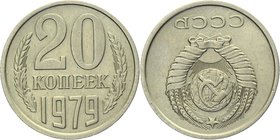 Russia - USSR 20 Kopeks 1979 Coaxiality of 180 Degrees R
Y# 132; Copper-Nickel-Zink 3,39g.; Rare