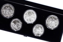 Russia - USSR Full Set of 5 Olympic Silver Coins 1979
Series 4; XXII Olympiad Moscow 1980; Official Box