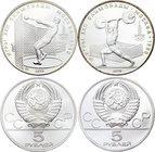 Russia - USSR Lot of 2 Silver Coins 1979 ЛМД & ММД
5 Roubles 1979; KM# 166, 167; Prooflike; UNC
