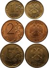 Russia 1-2-5 Roubles 2013 Probes in Brass
Set of 3 probes in Brass. 1, 2 и 5 Рублей 2013 год - Пробные в Латуни!