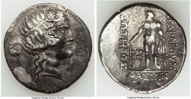 THRACIAN ISLANDS. Thasos. Ca. 148-90/80 BC. AR imitative? tetradrachm (30mm, 11h). XF. Head of Dionysus right, crowned with ivy, wearing mitra (cloth ...