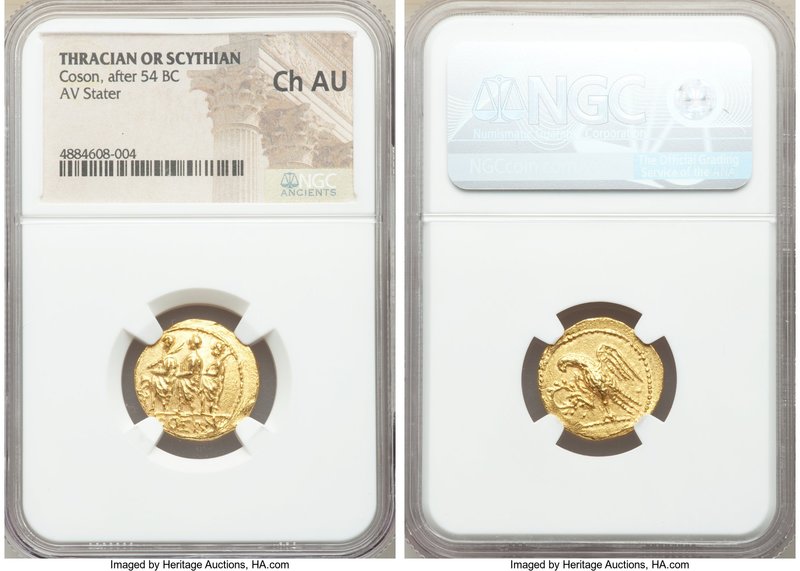 THRACIAN DYNASTS. Coson (ca. after 54 BC). AV stater (19mm, 11h). NGC Choice AU....