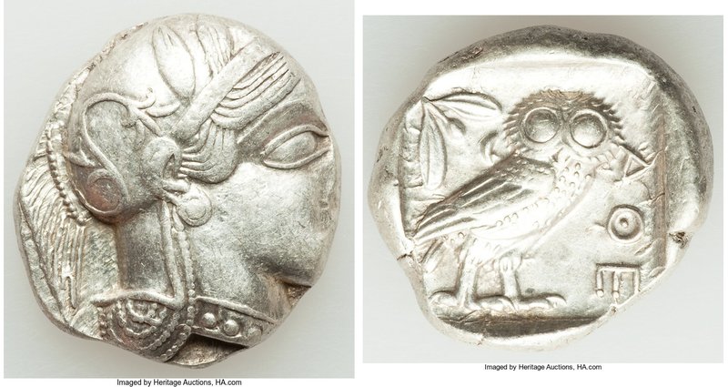 ATTICA. Athens. Ca. 440-404 BC. AR tetradrachm (23mm, 17.17 gm, 10h). XF. Mid-ma...