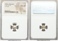 IONIA. Phocaea. Ca. 387-326 BC. EL sixth-stater or hecte (10mm). NGC Choice VF. Head of Artemis left, capped quiver over shoulder, small seal left bel...