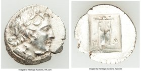 LYCIAN LEAGUE. Masicytes. Ca. 1st century BC. AR hemidrachm (15mm, 1.80 gm, 12h). XF. Series 1. Laureate head of Apollo right; Λ-Y below / M-A, cithar...