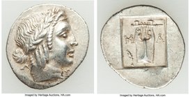 LYCIAN LEAGUE. Masicytes. Ca. 1st century BC. AR hemidrachm (15mm, 1.86 gm, 1h). Choice XF. Series 5. Laureate head of Apollo right; Λ-Y below / M-A, ...