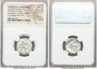 PAMPHYLIA. Aspendus. Ca. mid-5th century BC. AR stater (20mm, 10.89 gm, 2h). NGC XF 5/5 - 3/5, brushed. Helmeted hoplite warrior advancing right, shie...