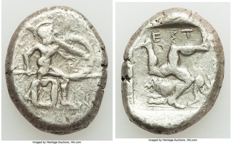PAMPHYLIA. Aspendus. Ca. mid-5th century BC. AR stater (17mm, 10.97 gm, 12h). VF...