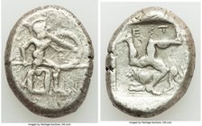 PAMPHYLIA. Aspendus. Ca. mid-5th century BC. AR stater (17mm, 10.97 gm, 12h). VF. Helmeted nude hoplite warrior advancing right, shield in left hand, ...