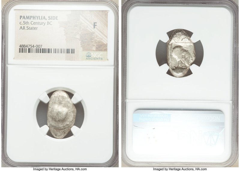 PAMPHYLIA. Side. Ca. 5th century BC. AR stater (15mm, 6h). NGC Fine. Ca. 430-400...