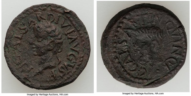 SPAIN. Carthago Nova. Tiberius (AD 14-37), with Caligula as Caesar as duovir qui...