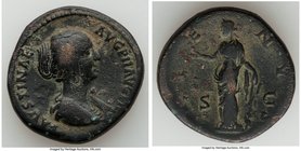 Faustina Junior (AD 147-175/6). AE sestertius (32mm, 24.66 gm, 1h). Choice Fine. Rome, AD 145-147. FAVSTINAE-AVG PII AVG FIL, draped bust of Faustina ...