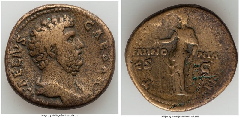 Aelius Caesar (AD 136-138). AE sestertius (32mm, 24.40 gm, 6h). About VF. Rome. ...