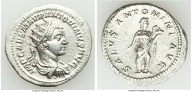 Elagabalus (AD 218-222). AR antoninianus (23mm, 4.88 gm, 12h). XF. Rome, AD 219. IMP CAES M AVR ANTONINVS AVG, radiate, draped and cuirassed bust of E...