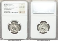 Philip II, as Augustus (AD 247-249). AR antoninianus (21mm, 4.15 gm, 1h). NGC AU 5/5 - 3/5. Rome, 3rd officina, Millennium Issue, AD 248. IMP PHILIPPV...