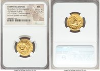Heraclius (AD 610-641) and Heraclius Constantine. AV solidus (20mm, 4.46 gm, 7h). NGC MS 4/5 - 4/5. Constantinople, 8th officina, ca. AD 616-625. dd N...