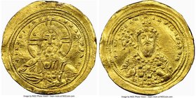 Constantine VIII (AD 1025-1028). AV histamenon nomisma (26mm, 4.34 gm, 7h). NGC AU 5/5 - 2/5, ex-mount. Constantinople. + IhS XIS RЄX' RЄΣhANTIhM, bus...