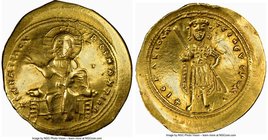 Isaac I Comnenus (AD 1057-1059). AV histamenon nomisma (24mm, 4.34 gm, 5h). NGC XF 4/5 - 3/5, scratches. Constantinople. + IhS XIS RЄX-RЄGNANTInm, Chr...