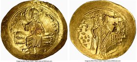 Alexius I Comnenus (AD 1081-1118). AV hyperpyron (29mm, 4.41 gm, 6h). NGC MS 5/5 - 2/5, scratches. Thessalonica, post-reform, 1092/3-1118. + KЄ RO-HΘЄ...