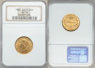 Victoria gold Sovereign 1868-SYDNEY AU55 NGC, Sydney mint, KM4. AGW 0.2353 oz. 

HID09801242017