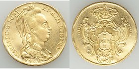 Maria I gold 6400 Reis 1788-R AU (cleaned), Rio de Janeiro mint, KM218.1. Hairlines on otherwise bright surfaces. AGW 0.4228 oz. 

HID09801242017